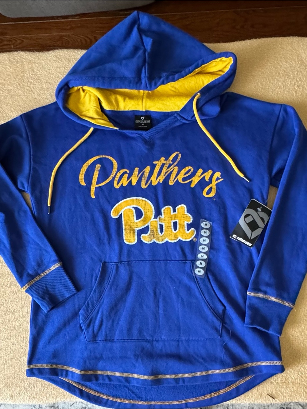 Colosseum Blue and Yellow Women's Hooded Sweatshirt